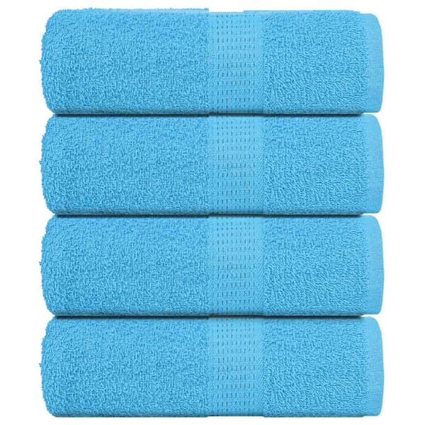 vidaXL Handdukar, 4 st, Turkos, 30x30 cm, 100 % bomull