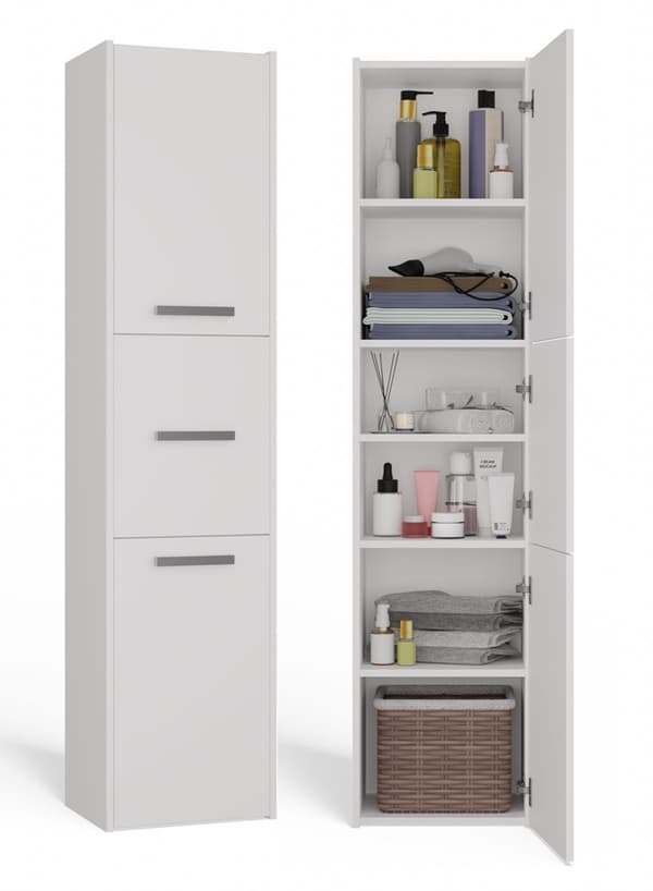 Sara S43 badrumsstolpe, vit