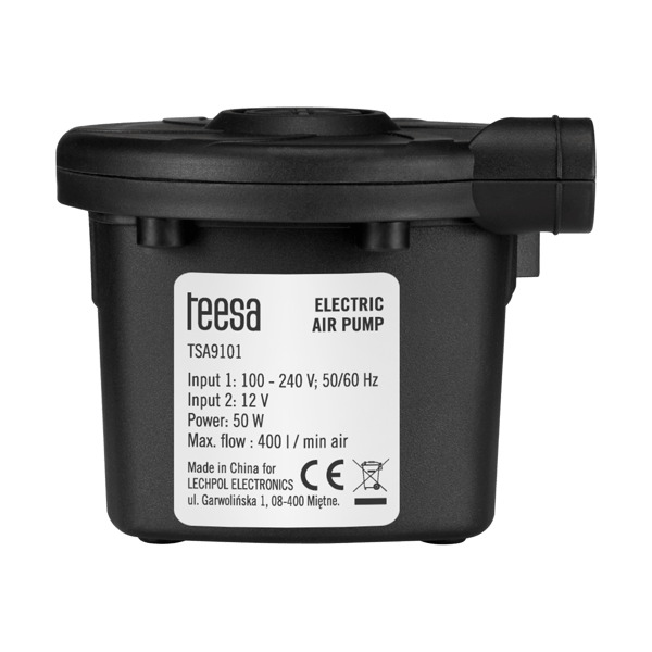 Elektrisk pumpe til poolmadras, boldkompressor 12 V 230 V Teesa