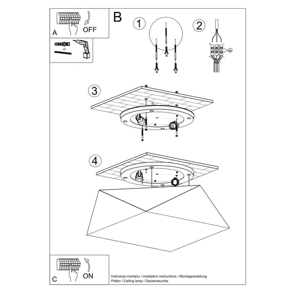 HEXA 2 E27 SØLV LOFTSLAMPE SOLLUX SL.0691