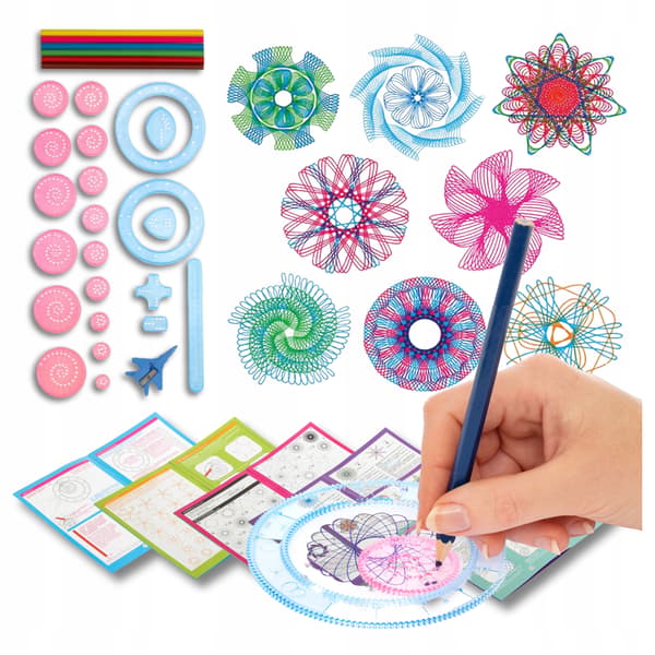 Kreativt Spirografritset Schabloner Kritor Presentark