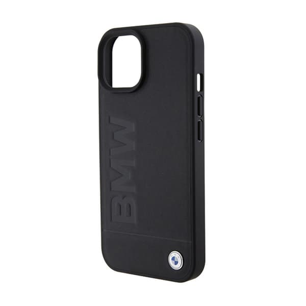 BMW Læder Hot Stamp - iPhone 15 Etui (Sort)