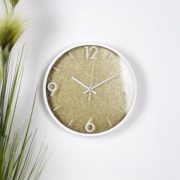 Vægur guld hvid 29,5 cm