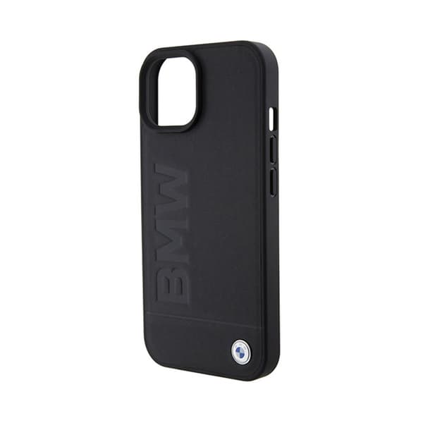 BMW Læder Hot Stamp MagSafe - iPhone 15 Etui (Sort)