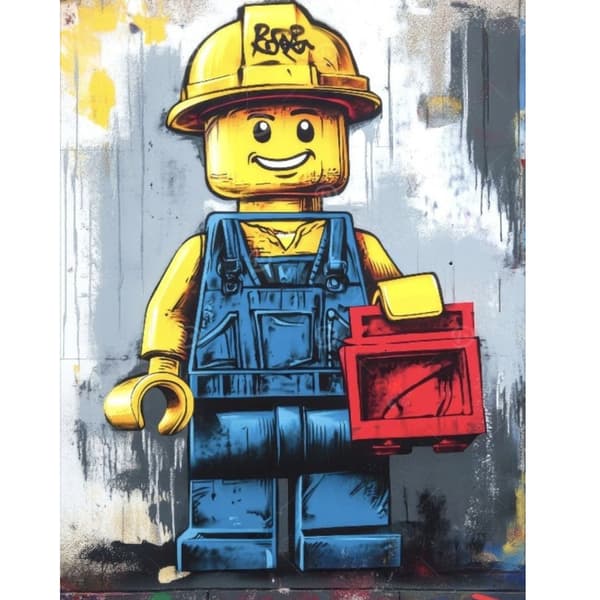 MÅLNING MED SIFFROR MED RAM Målningar - Lego Builder 40x50 cm