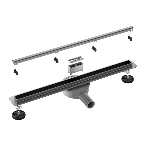 Slim&Low ProLine avlopp i metall, 80 cm, grafitgrå