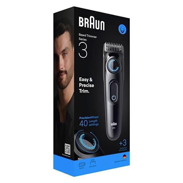 Braun BT3520 skægtrimmer, serie 3, sort-blå