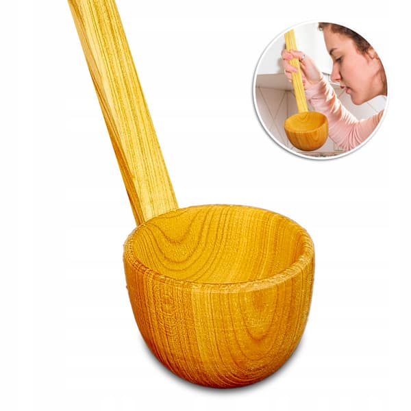 Træsuppeske til suppe stor 39cm