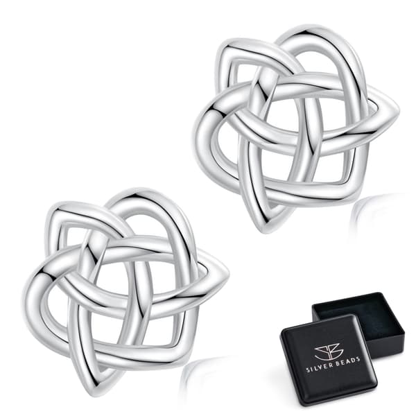 Silver Keltiska Knut Örhängen 925 Silver