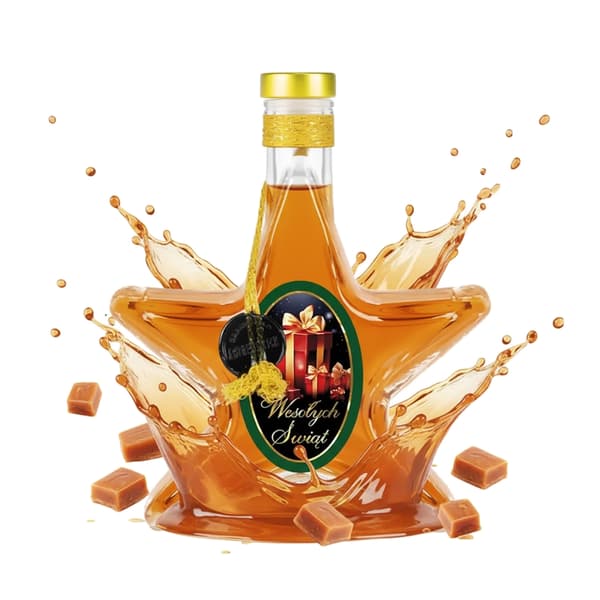 5x Flaskor STAR 200ml JULDEKORERADE flaskor för jultinkturer