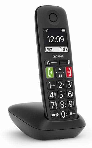 Gigaset E290 — fast telefon, svart