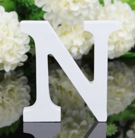 Puinen kirjain "N", 16 cm, 1 kpl.