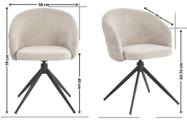 NUBI klädd snurrstol, beige tyg