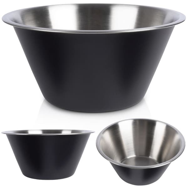 Stålkøkkenskål sort 22 cm, 2 l
