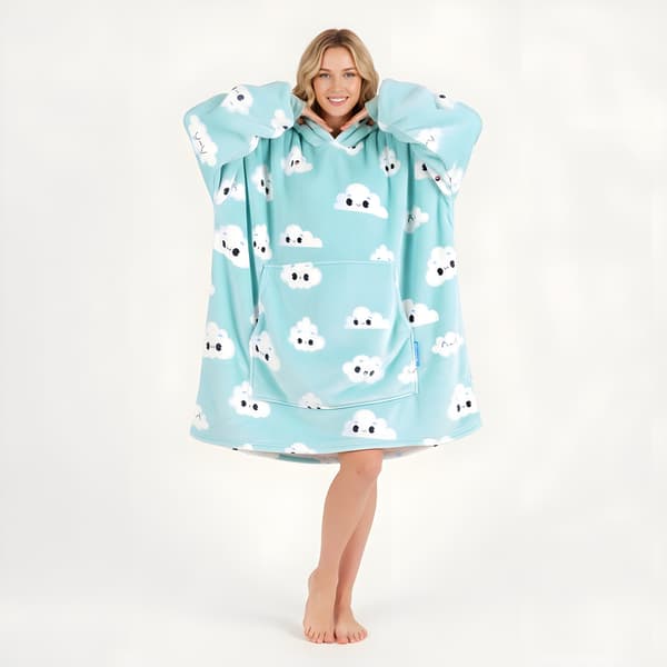 Meget blød Lazy Morgenkåbe Tæppe Sweatshirt Blå Sky 100 cm