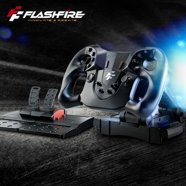 FLASHFIRE Monza WH3205V Gamingratt med pedaler PC/Xbox/PS/Nintendo
