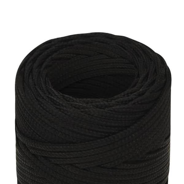 vidaXL arbejdsreb, sort, 2 mm, 100 m, polyester