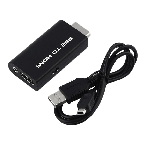 PlayStation PS2 til HDMI + audio jack 3,5mm konverter adapter