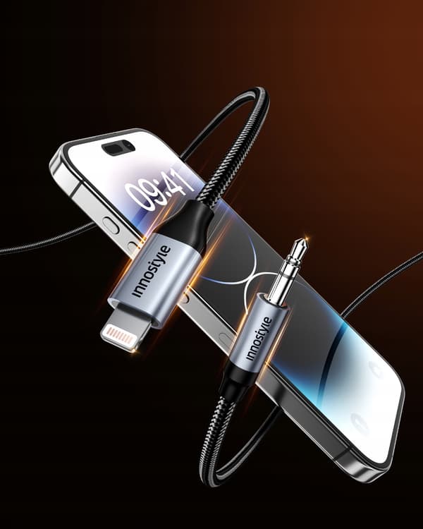 INNOSTYLE AUX-KABEL TIL IPHONE LIGHTNING MINI JACK ADAPTER 1M