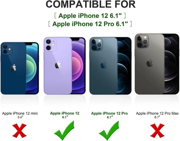 3X GLASETUI TIL IPHONE 12/12 PRO 6,1' TRANSPARENT