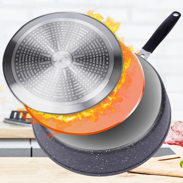 Granit non-stick stekpanna med lock STONER 28 cm