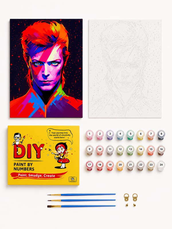 Maleri efter tal med ramme Billeder til maleri - Neo Bowie 40x50 cm