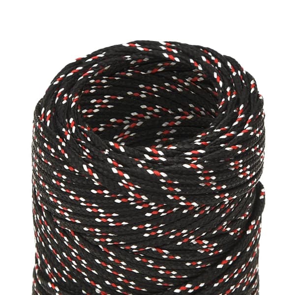 vidaXL sejltov, sort, 2 mm, 100 m, polypropylen