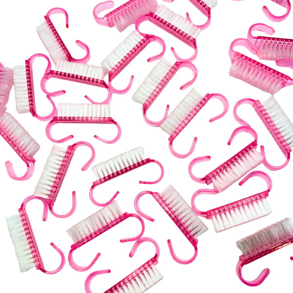 MINI håndbørste til manicure og pedicure, pink - 20 stk.