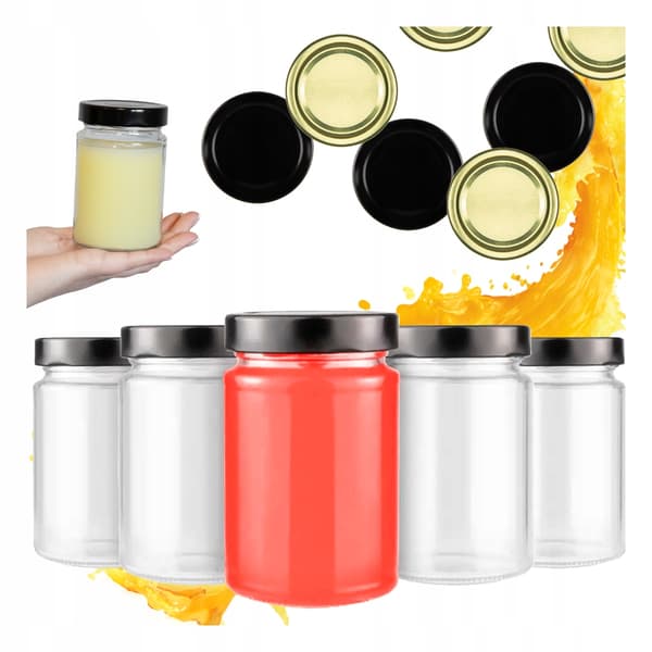 50x Atena-burk 330 ml + högt lock FI66 sylt honung present bröllop