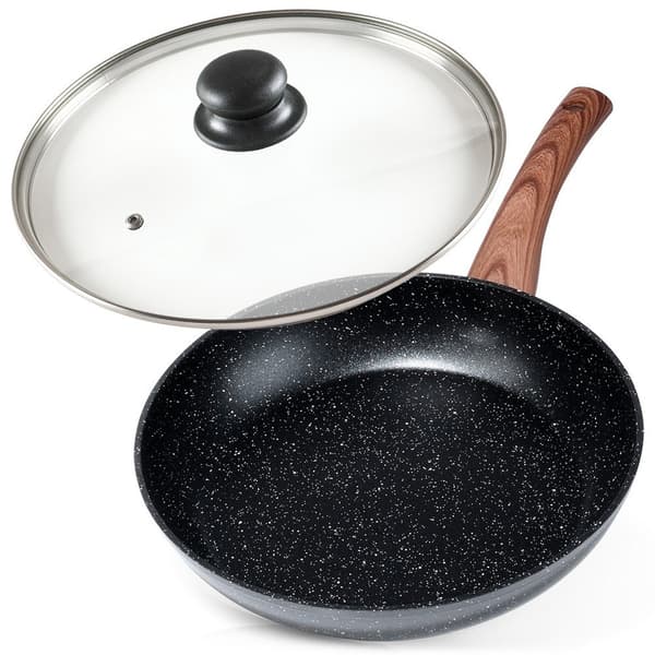 Black & Wood granitpanna med glasklocka 26 cm