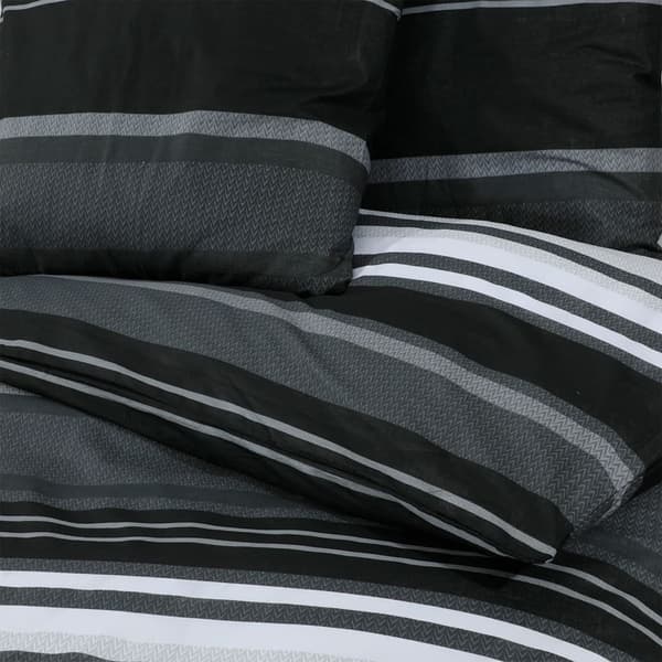 vidaXL sengetøjssæt, sort og hvid, 260x220 cm, bomuld