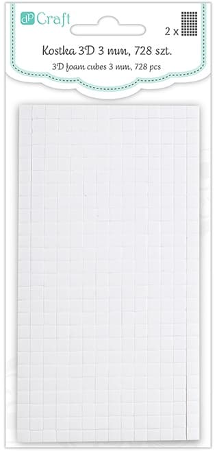 3D-distanskub Dubbelhäftande tejp 5x5mm 728 st