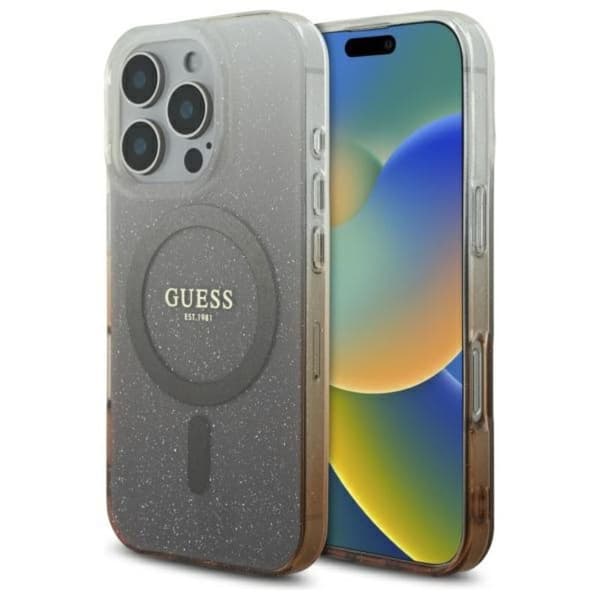 Guess IML Glitter Gradient MagSafe - iPhone 16 Pro cover (brun)