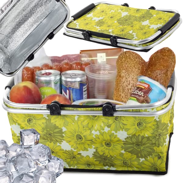 Gab picknickkorg grön mönster 30 L