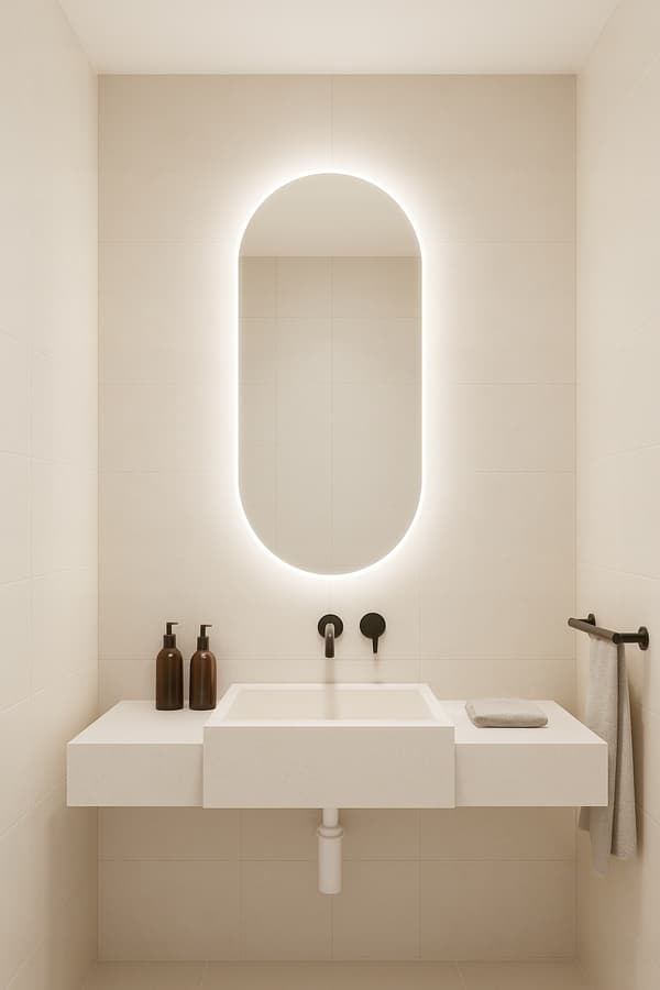 Soikea LED-peili 40x95 Vedenpitävä IP65 Riippuva Pysty Vaaka LUNA