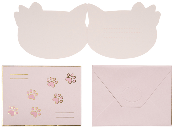 Inbjudningar med kuvert Katter 13x10cm 6 st.