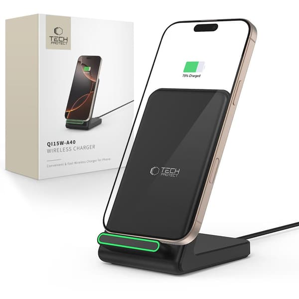 TECH-PROTECT QI15W-A40 TRÅDLØS OPLADDER SORT