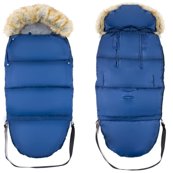 Set med sovsäck för barnvagn, sittdel, pulka, vinter, marinblå väska + överdrag