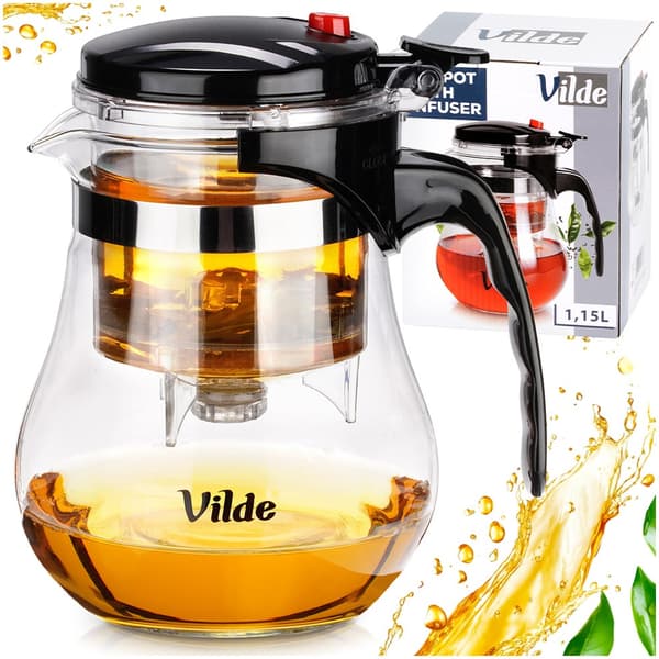 Glaskande med drypfri teinfuser til te 1,15 l