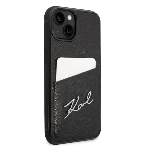 Karl Lagerfeld Signature Logo Cardslot - iPhone 14 Plus cover (sort)