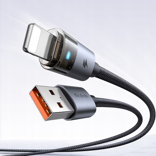 MCDODO USB-KABEL HURTIGOPLADNING TIL IPHONE LIGHTNING PD 36W 1M LED SORT