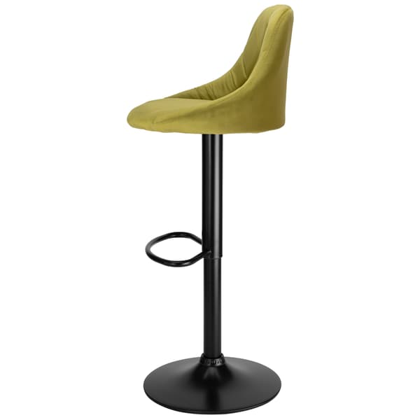 Cydro Sort Oliven Velour Barstol