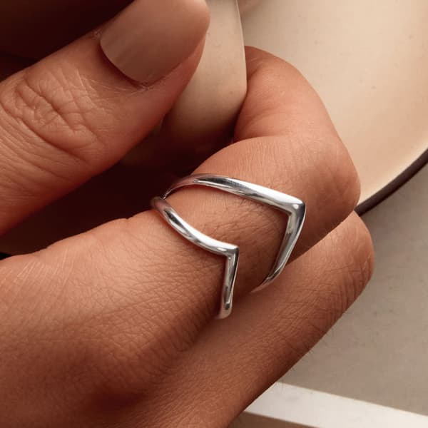Silver universal dubbelring i form av ett hjärta, silver 925