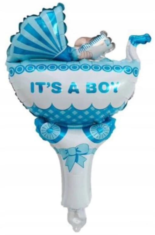 Blå barnvagnsfolie babyshower 50x30 cm
