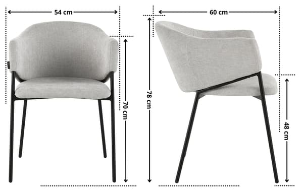 ARGOS verhoiltu nojatuoli, kangasverhoilu, harmaa