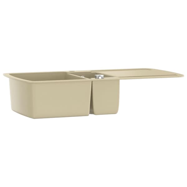 vidaXL Granit Dubbelt Handfat, Beige
