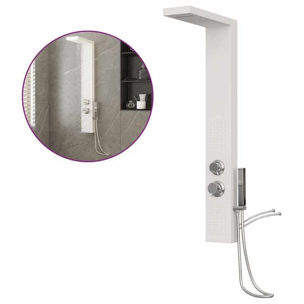 vidaXL brusepanel, aluminium, hvid