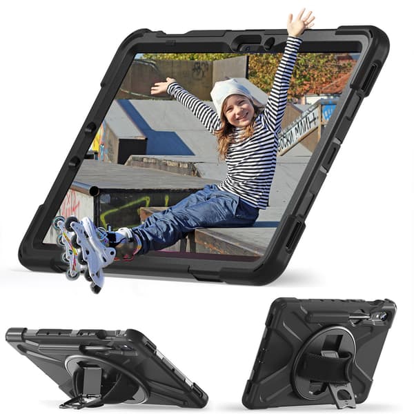 Stødsikkert etui til Galaxy Tab S9 FE/S9/S10 FE - Sort