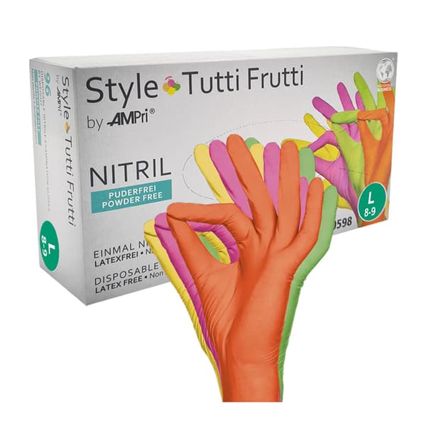Nitrilhandsker L farvet Ampri Style Tutti Frutti 96 stk
