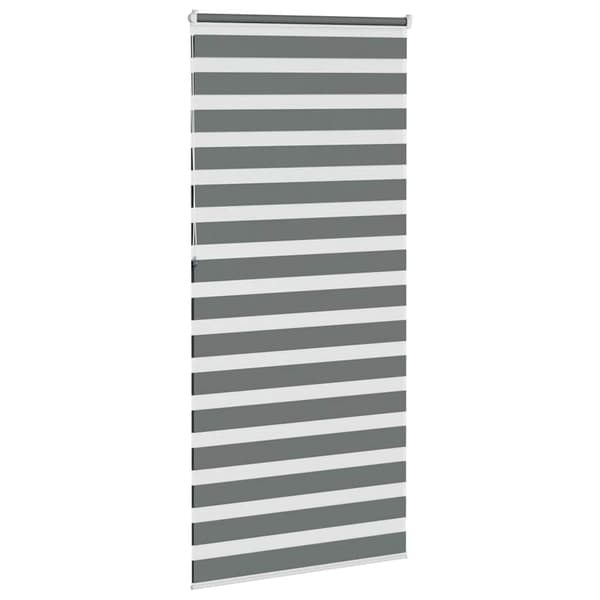 vidaXL Zebrarullgardin, mörkgrå, tygbredd 95,9 cm, polyester